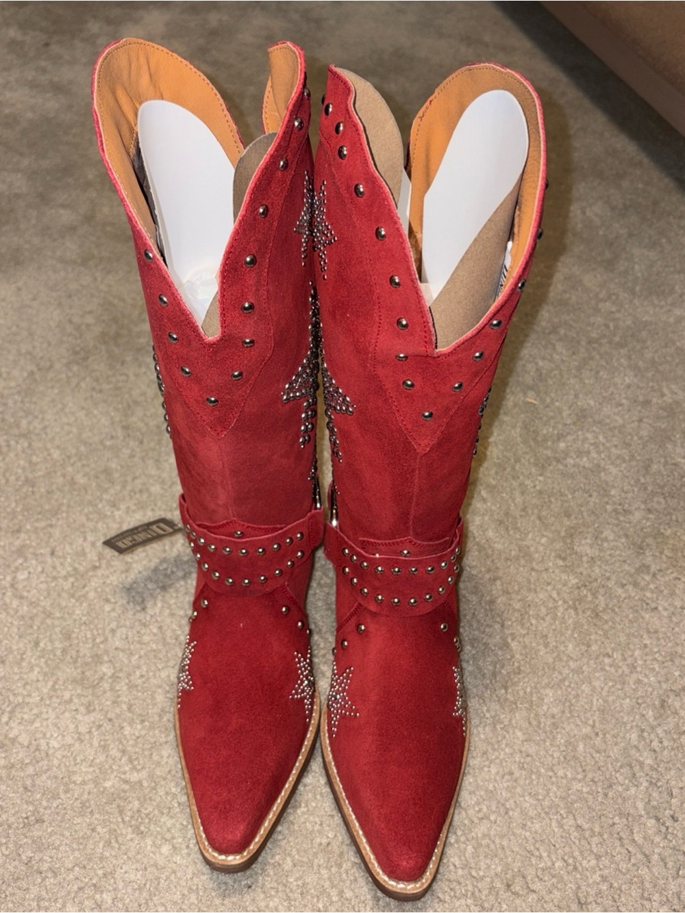 Dingo Western Boots Womens Lucky Stars Suede Leather Harness DI2350 Size 8M